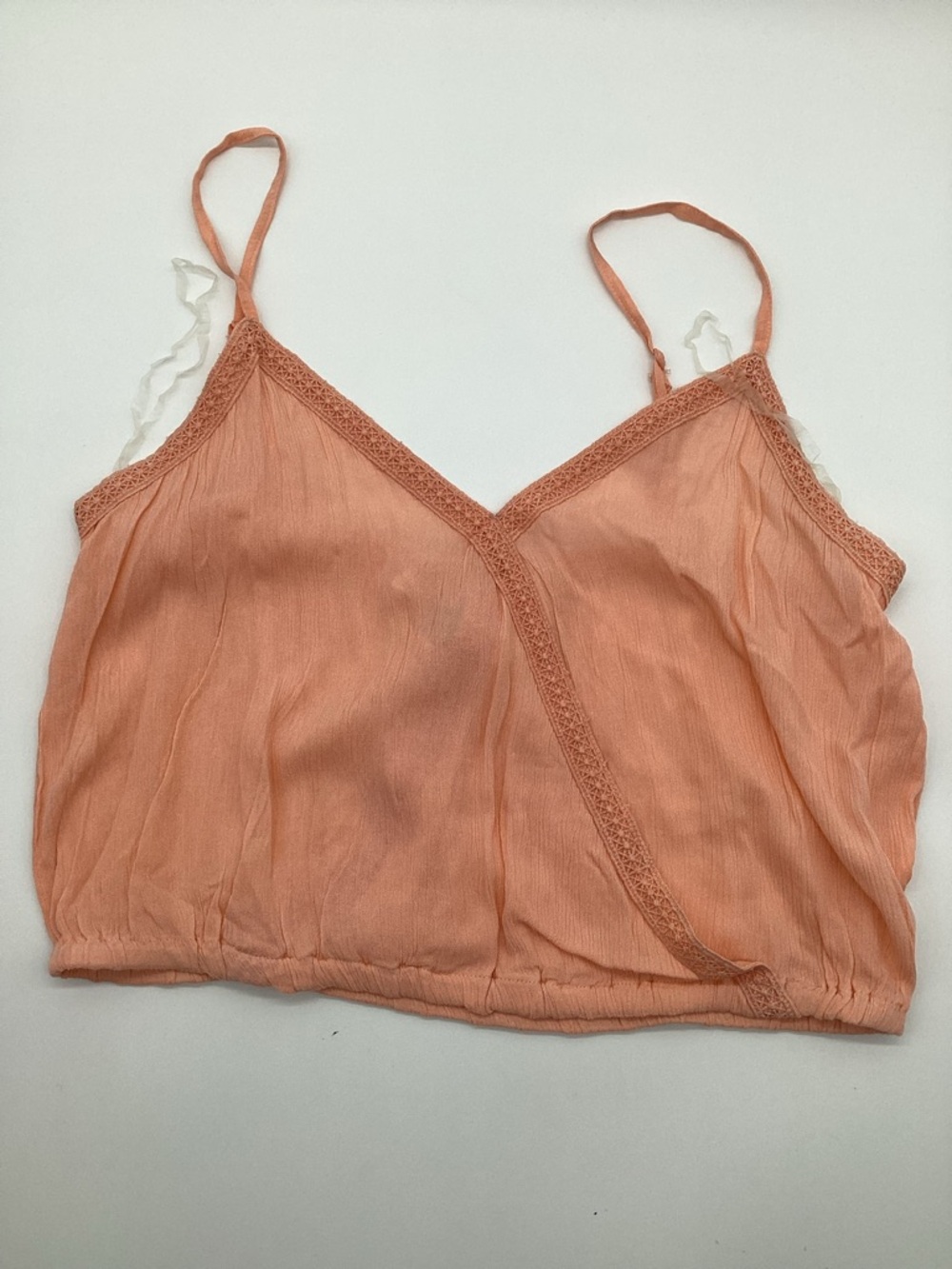 Planet Gold Peach Crochet-Trim Wrap Camisole NWT